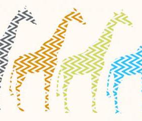 Giraffe Decal Set in zigzag pattern